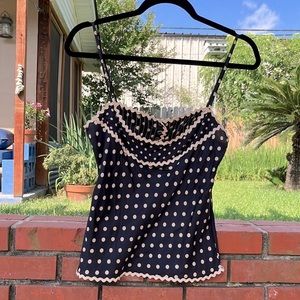 100% Silk Polka Dot Tank Top